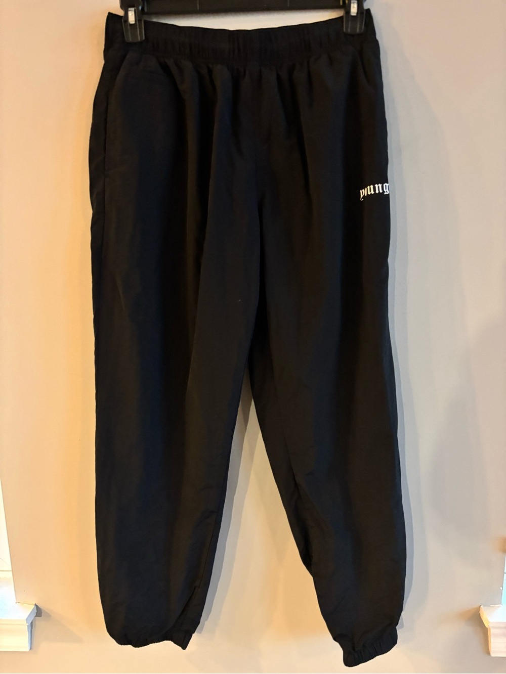 YoungLA Men's Model 254 "Swish" Track Pants / Joggers - Black (Size L)